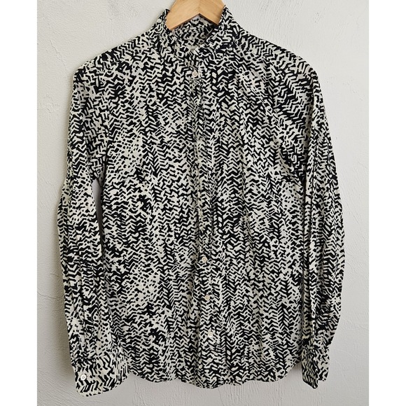 J.CREW Tops - J.Crew‎ The Perfect Shirt Button Down 100% Cotton Black Cream Women's Size 6